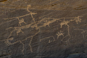 Rock carvings, Bir Hima Rock Petroglyphs and Inscriptions, UNESCO World Heritage Site, Najran, Kingdom of Saudi Arabia, Middle East - RHPLF21531