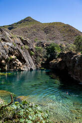 Türkisfarbene Wasserbecken, Ain Sahlounout, Salalah, Oman, Naher Osten - RHPLF21546