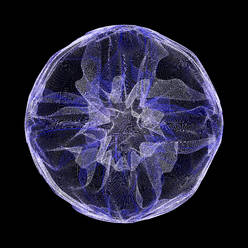 Dreidimensionales Rendering einer lila Drahtgitterkugel - DRBF00245