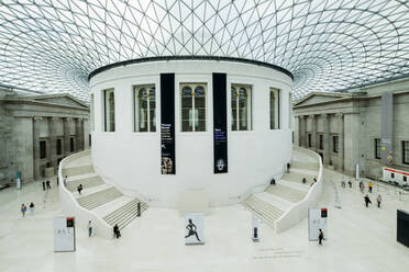 Great Court of the British Museum by Norman Foster Architects, showing the original Central Library, London, England, United Kingdom, Europe - RHPLF21721