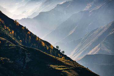 Kamm im Kaukasusgebirge an einem nebligen Herbsttag - KNTF06663