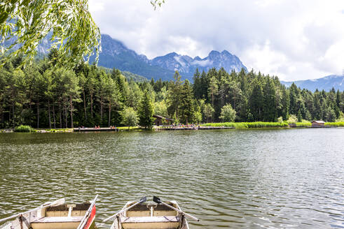 Italien, Südtirol, Ufer des Volser Weihers im Sommer - EGBF00739