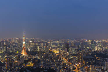 Japan, Kanto Region, Tokyo, City downtown at night - FOF12878