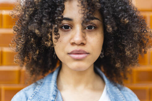 Junge Frau mit schwarzem Afro-Haar - DGOF02318