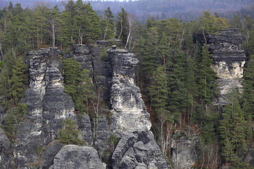 Bastei-Felsformation im Elbsandsteingebirge - JTF01989