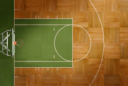 Aerial view of basketball court - TETF00203