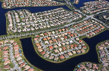 Aerial view of neighborhood in Florida - TETF00217