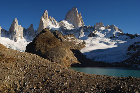 Berg Fitz Roy, Laguna de los tres, Patagonien, Gletscher-Nationalpark, El Chalten, Provinz Santa Cruz Argentinien - TETF00349