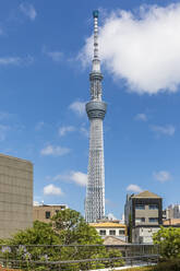 Japan, Kanto Region, Tokyo, Tokyo Skytree standing against sky - FOF12907