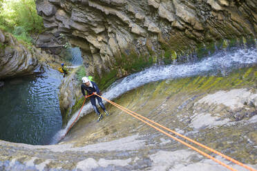 Canyoning Furco Canyon, Broto village, in Pyrenees, Spain. - CAVF95713