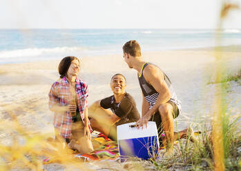 Young people relaxing on beach - TETF00510