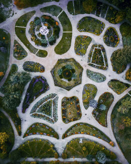 Aerial view of Simferopol botanical garden from top, Autonomous Republic of Crimea, Ukraine. - AAEF14201