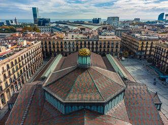 Aerial view of a city mall in Barcelona downtown, Spain. - AAEF14226