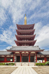 Japan, Kanto Region, Tokyo, Facade of Senso-Ji pagoda - FOF12940
