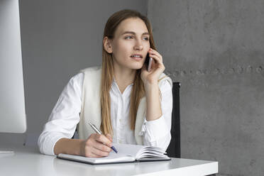 Geschäftsfrau im Gespräch am Telefon - TETF00716