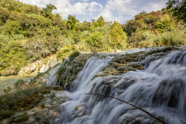 Stream of water flowing at Krka National Park, Skradinski Buk, Sibenik-Knin, Croatia - MAMF02022