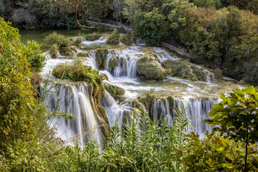 Scenic view of Skradinski Buk waterfall, Krka National Park, Sibenik-Knin, Croatia - MAMF02041