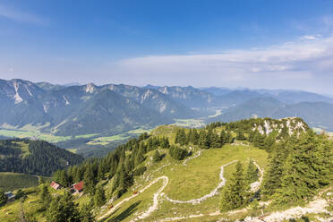 Green summer pastures seen from summit of Breitenstein mountain - FOF12993