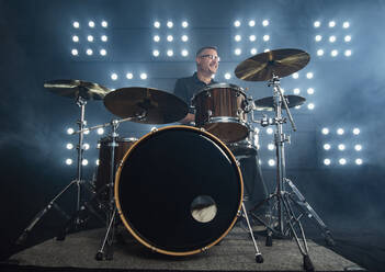 Drummer performing in front of audience blinder - CAVF95847