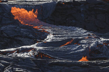 Incandescent flowing volcanic lava in volcano - CAVF96169