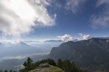 Scenic view of mountains under cloudy sky - FOF13077