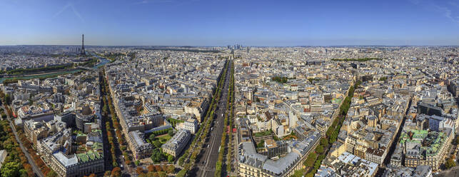 Panoramic aerial view of Paris downtown from Charles de Gaulle, Paris, France. - AAEF14554