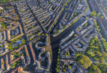 Panoramaluftaufnahme des Wohnviertels West Amsterdam, Niederlande. - AAEF14570