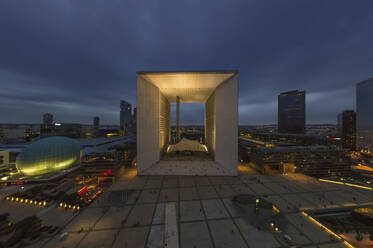 Panoramic aerial view of La Defense, Paris financial district, France. - AAEF14627