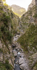 Spain, Province of Leon, Leon, River flowing through narrow canyon in Picos de Europa mountains - MMPF00060
