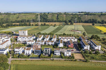 Photovoltaic system houses in Ludwigsburg city on sunny day - WDF06958