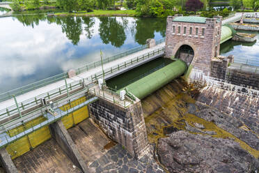 Sweden, Vastra Gotaland County, Trollhattan, Dam on Gota Alv river - STSF03265