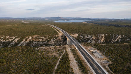 Aerial View of a Highway and Gas pipeline, Prokljan, Croatia. - AAEF14831