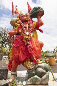 Statue von Hanuman, dem hinduistischen Affengott und Begleiter von Rama, in Ganga Talao, Mauritius, Indischer Ozean, Afrika - RHPLF22209