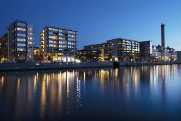 Buildings on waterfront at night in Stockholm, Sweden - FOLF11605