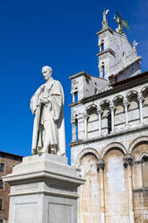 Kirche San Michele in Foro, Burlamacchi-Statue, Lucca, Toskana, Italien, Europa - RHPLF22311