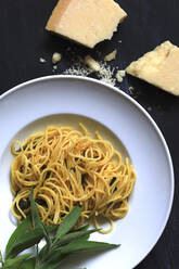 Plate of pasta with sage and Parmesan - JTF02114