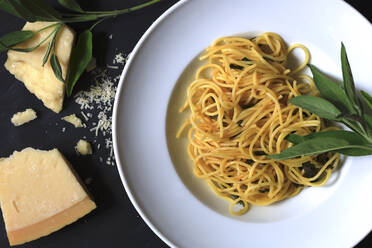 Plate of pasta with sage and Parmesan - JTF02116