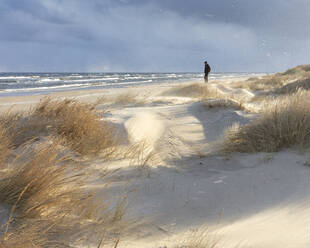 Woman on sand dunes at beach - FOLF11785