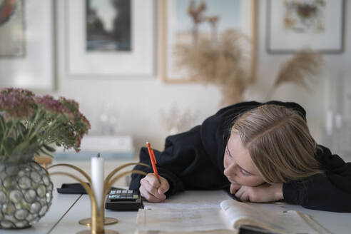 Teenage girl doing homework - FOLF11851