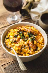 Studio shot of bowl of traditional locro stew - FLMF00830