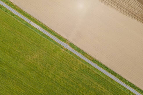 Aerial view of a field in countryside, Saint-Amans-Soult, France. - AAEF14883