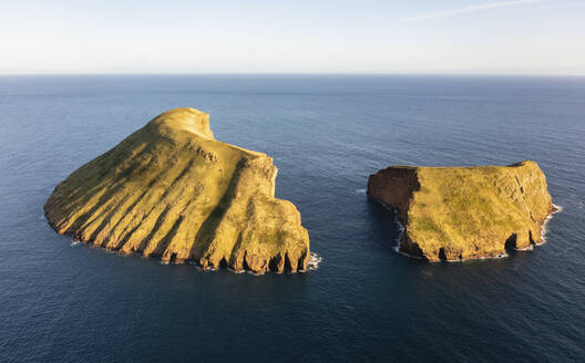 Aerial view of the volcanic rock formation Cabras, Terceira, Azores, Portugal. - AAEF14951