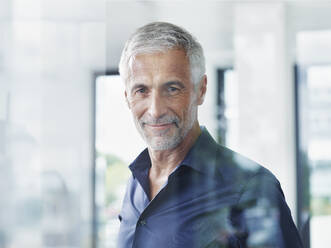 Smiling mature businessman with gray hair - RORF02911