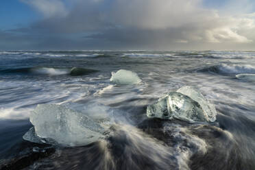 Blocks of ice, Diamond Beach, Jokulsarlon, Iceland, Polar Regions - RHPLF22344