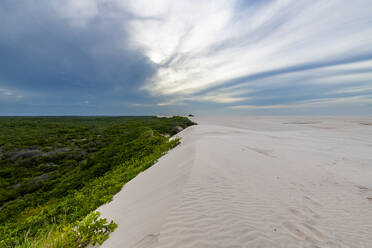 Sanddünen, die sich aus dem grünen Dschungel erheben, Lencois Maranhenses National Park, Maranhao, Brasilien, Südamerika - RHPLF22381