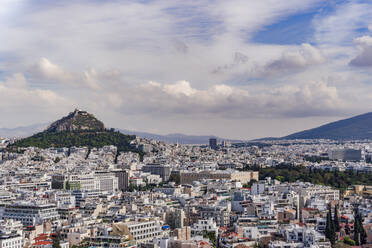 Panorama mit dem Berg Lycabettus und dem griechischen Parlament, Athen, Griechenland, Europa - RHPLF22404