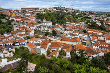 Luftaufnahme von Diamantina, UNESCO-Welterbestätte, Minas Gerais, Brasilien, Südamerika - RHPLF22519