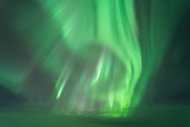 Spektakuläre Szenerie grüner Nordlichter, die den dunklen Himmel im Winter erleuchten - ADSF36061