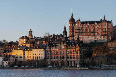 View towards Sodermalm at dawn, Stockholm, Sodermanland and Uppland, Sweden, Scandinavia, Europe - RHPLF22559