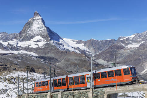 Gornergratbahn, Blick auf das Matterhorn, 4478m, Zermatt, Wallis, Schweizer Alpen, Schweiz, Europa - RHPLF22568